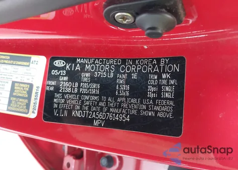 2013 Kia Soul from USA, damaged, VIN KNDJT2A56D7614954